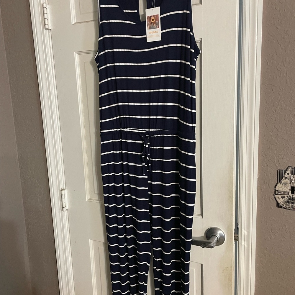 Striped Black and White Juniors One-Piece Jumpsuit